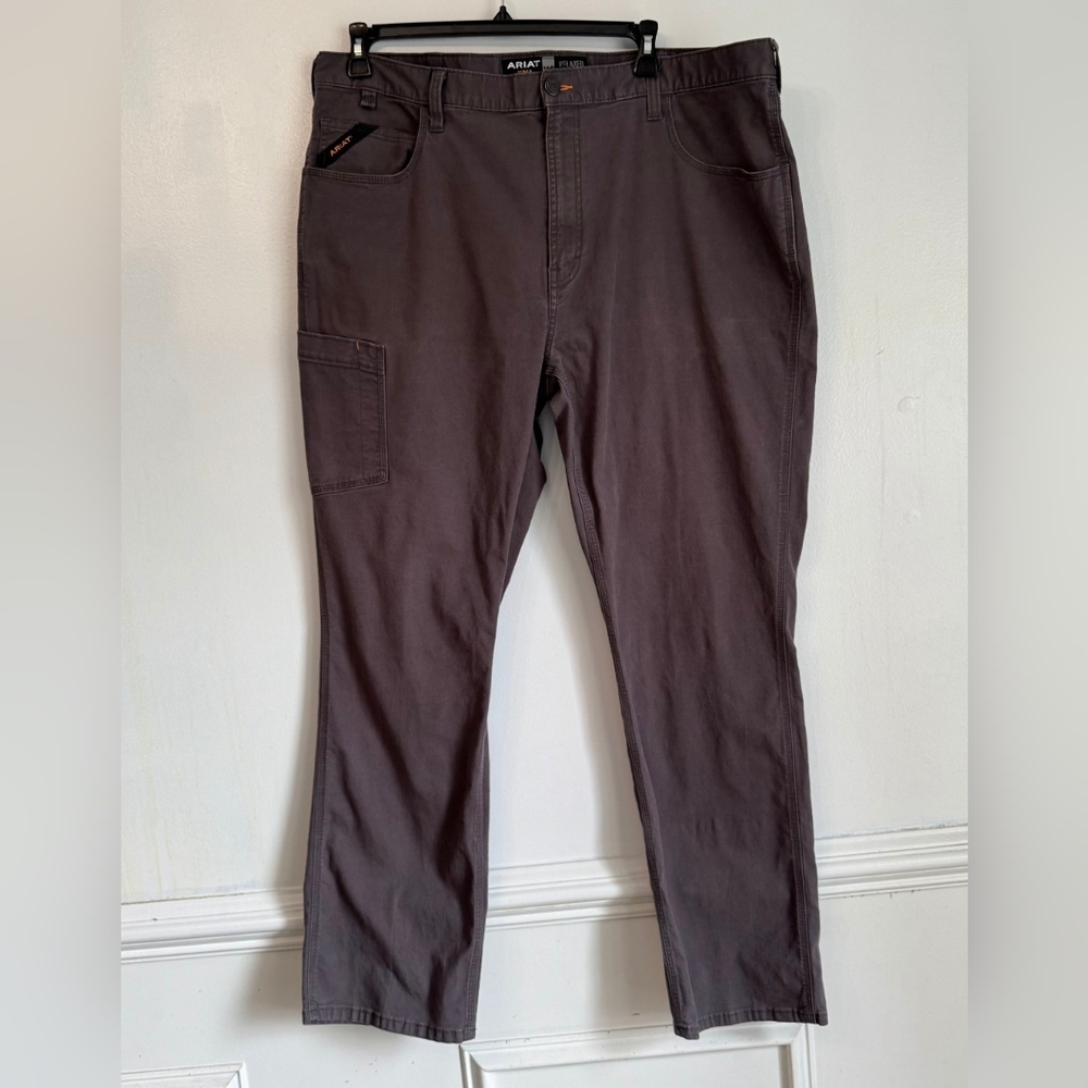 Ariat Pants Mens 42x30 (43x32.5) M4 Rebar Made Tough Relaxed Straight Rebar Grey
